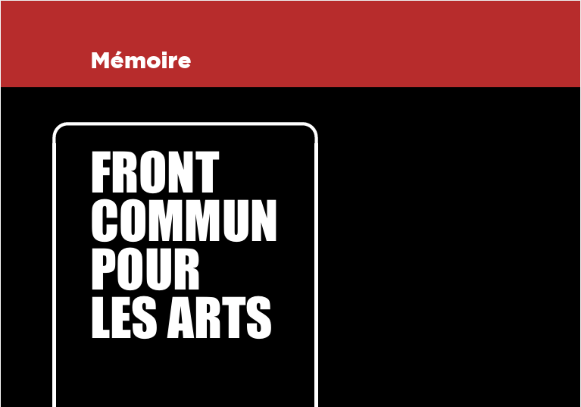 Le mémoire budgétaire du Front commun pour les arts | franconnexion